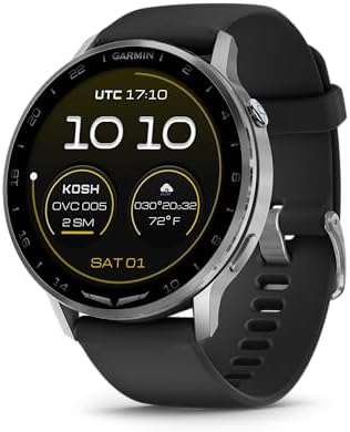 Garmin D2 Air X15, Versatile Aviator Smartwatch with GPS, LED Flashlight, Health and Fitness Features, Aviation Weather, Built-in Microphone/Speaker, Silver with Black Silicone Band