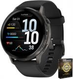 Garmin Venu 4 45mm Health and Fitness GPS Smartwatch, AMOLED, Slate with Black Silicone Band, 010-03014-00 - Bundle w/Deco Essentials 26-Month CPS Plan