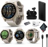 Garmin Fenix 8 Smartwatch AMOLED 43mm (Soft Gold) with Accessories Bundle
